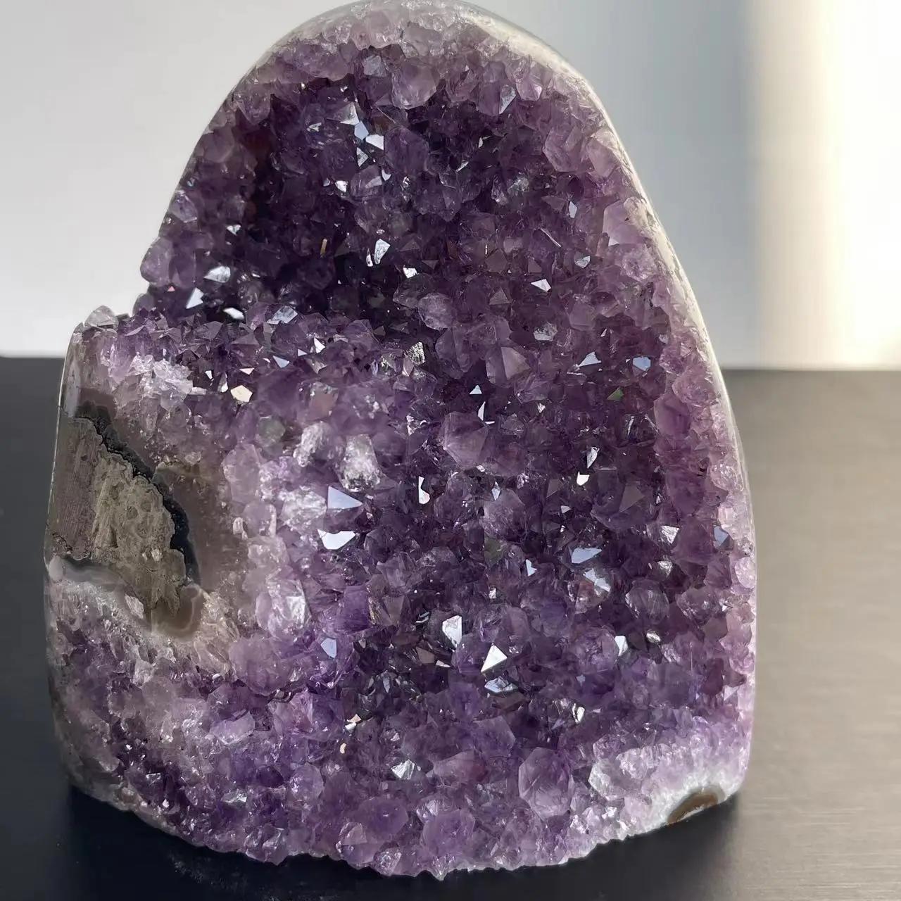 Grappe de cristal d'améthyste naturelle, cristaux bruts de Quartz, pierre de guérison, minerai minér