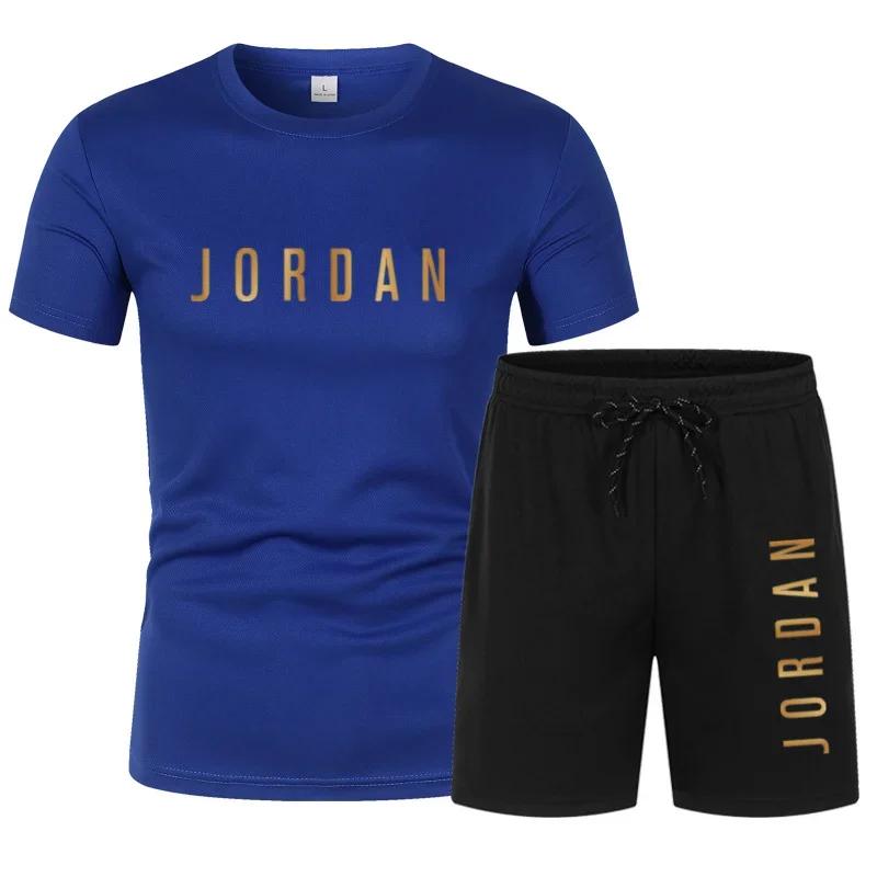 Ensemble de sport pour homme été 2026, collection à succès : T-shirt décontracté imprimé JORDAN et s