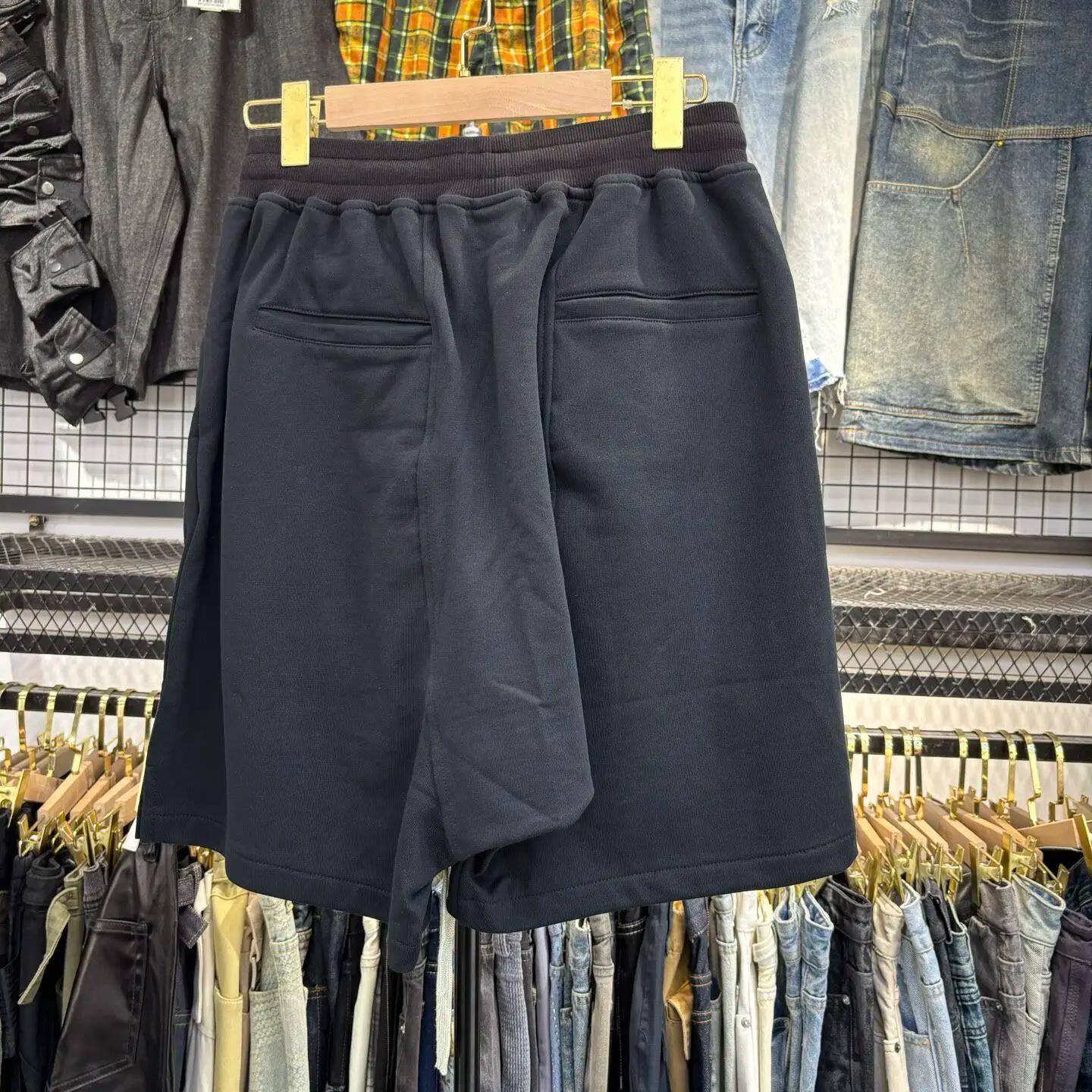 MIJKO – short noir gris foncé pour hommes, style Hip Hop, double fermeture éclair, Streetwear, panta