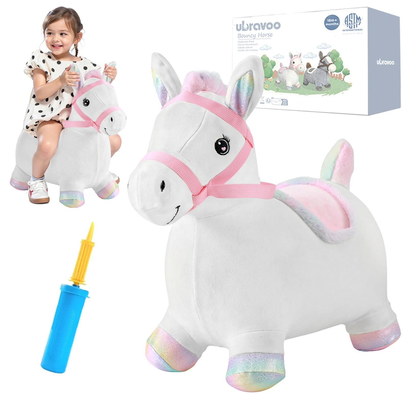 Cheval de saut gonflable Pals, jouet gonflable de trémie d'animal en peluche rebondissante pour tout