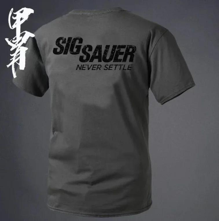 T-shirt décontracté pour homme, nouveau style été 2026, motif Sig Sur Gun, haute qualité, confortabl
