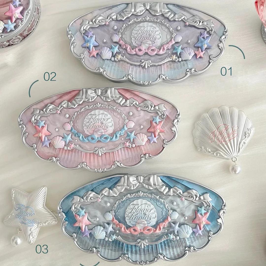 Flower Knows Shell's Jewel Palette de maquillage 6 couleurs mat miroitant hautement pigmenté longue