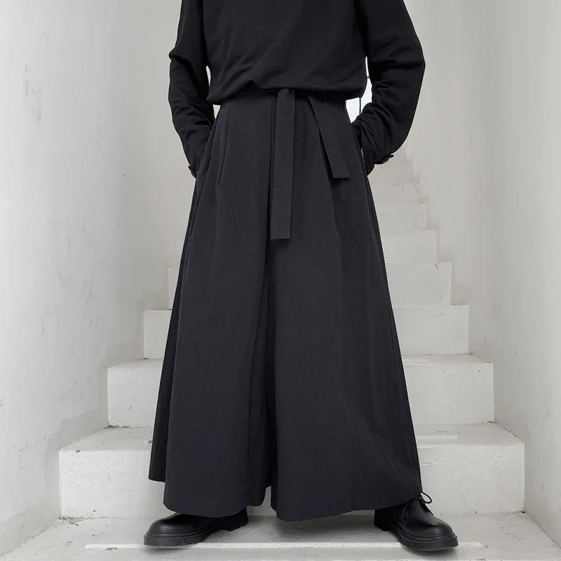 Hommes Hakama Harajuku Kimono samouraï pantalon hommes décontracté pantalons larges hommes Style chi