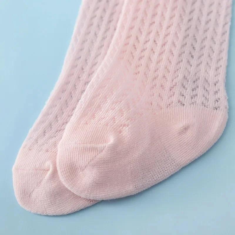 Chaussettes d'été en coton pour bébé fille de 0 à 24 mois, avec nœud en maille et dentelle, aux geno