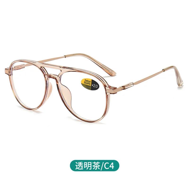 Lunettes de lecture pilote à grande monture Anti-lumière bleue pour hommes et femmes, lumière à la m