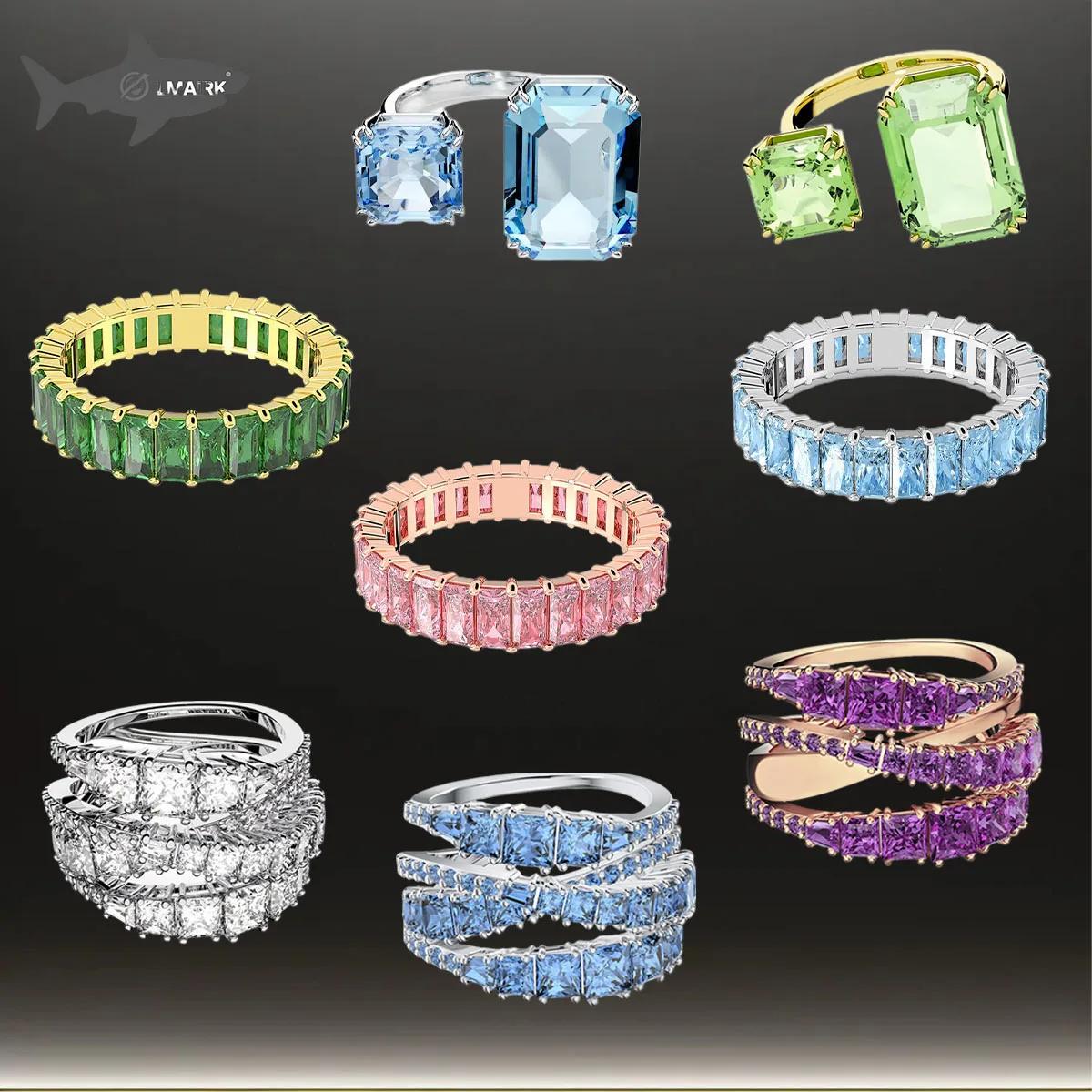 Bague de Couple en Zircon Dopamine, adaptée à la couleur arc-en-ciel, thème de bonbons, Dressing quo