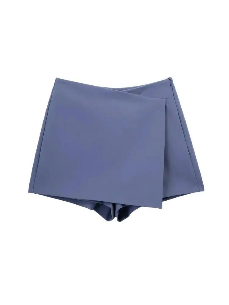 Femmes mode paréo Style asymétrique Shorts jupes Vintage taille haute côté fermeture éclair femme ju