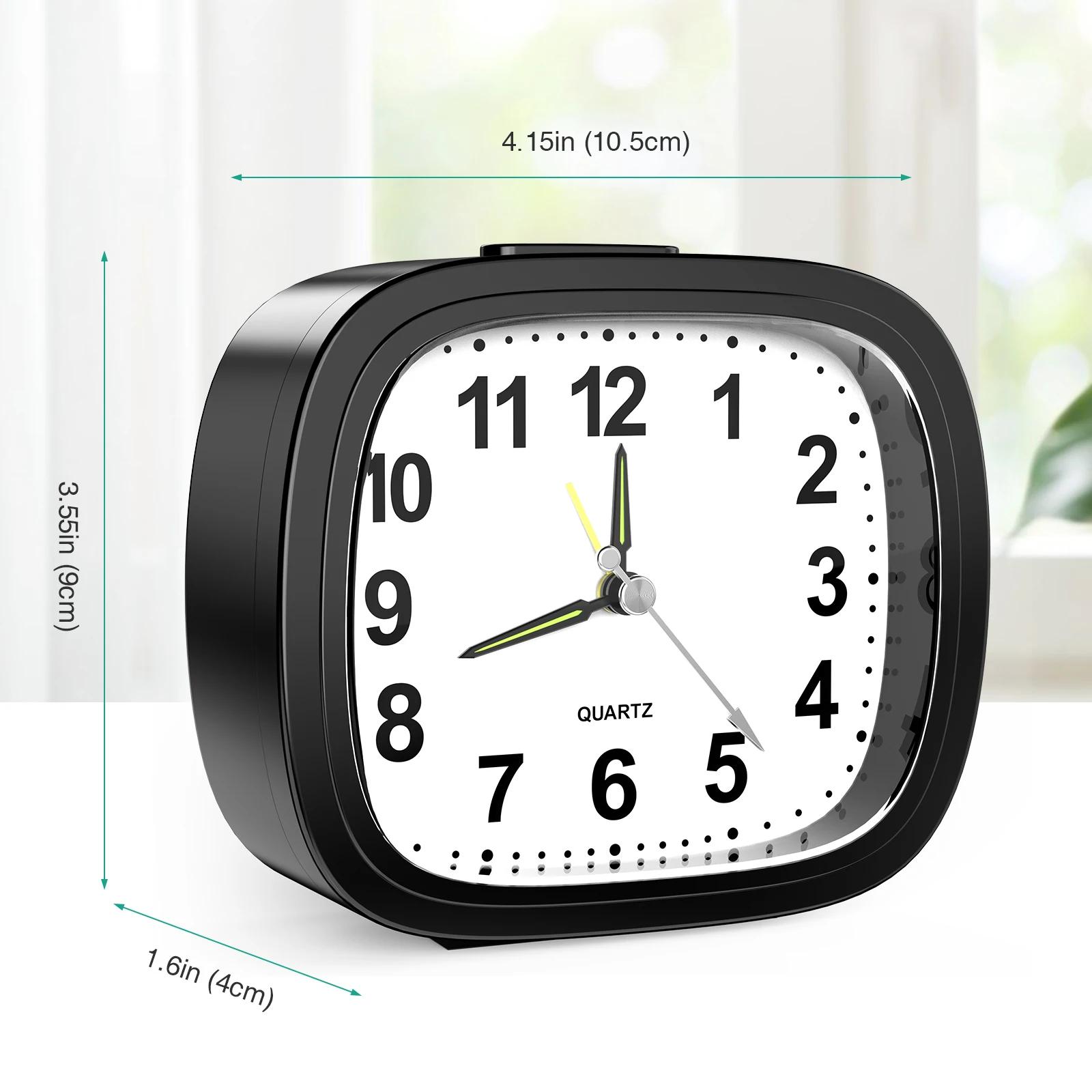 Horloges silencieuses ORIA, horloges de chevet sans tic-tac, alimentées par piles, horloges de table