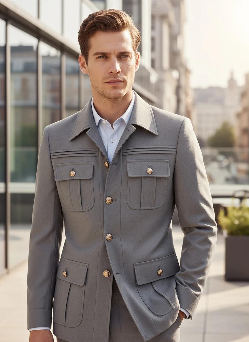 ST Cassy – costume slim pour hommes, version fine, coupe classique, simple boutonnage, plusieurs poc