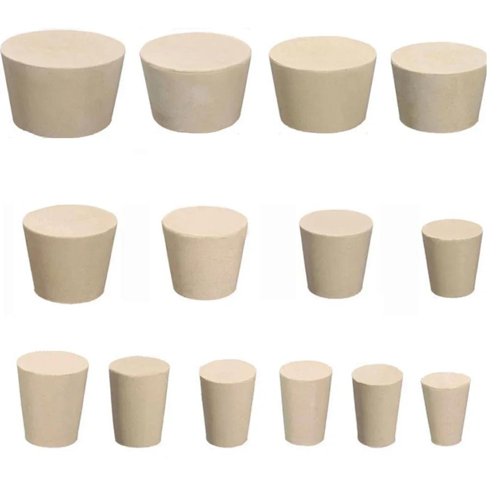 Bouchons coniques en caoutchouc solide, 8mm-62mm, pour tubes à essai de laboratoire, 15 tailles asso