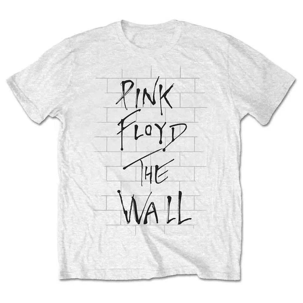 T-shirt noir classique The Wall de Pink Floyd pour hommes, vêtements vintage surdimensionnés en poly