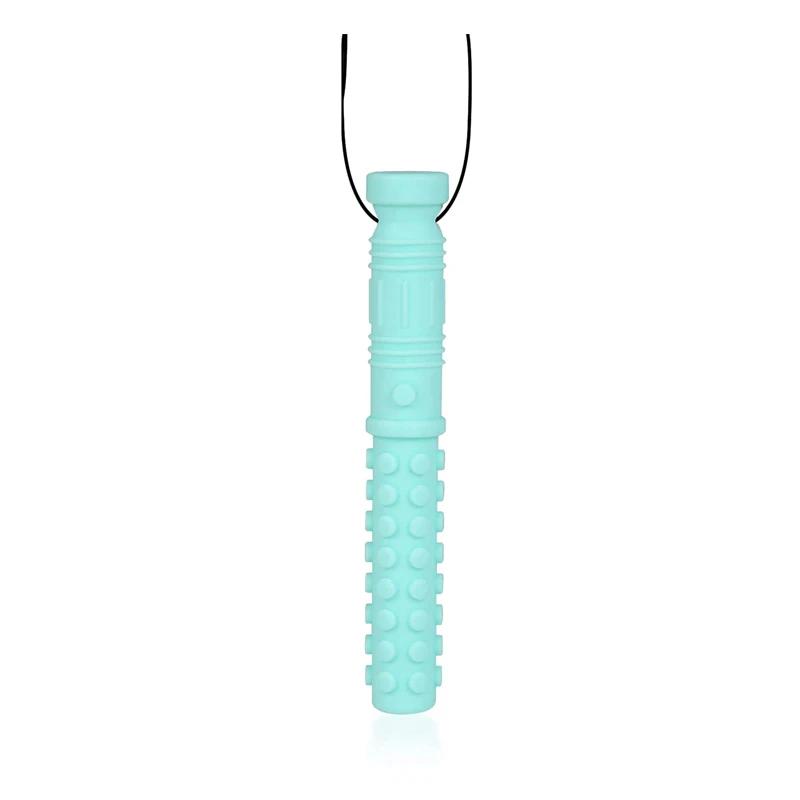 Collier à mâcher en silicone sensoriel pour bébé - 6 anneaux de dentition - Outil oral pour autisme et TDAH