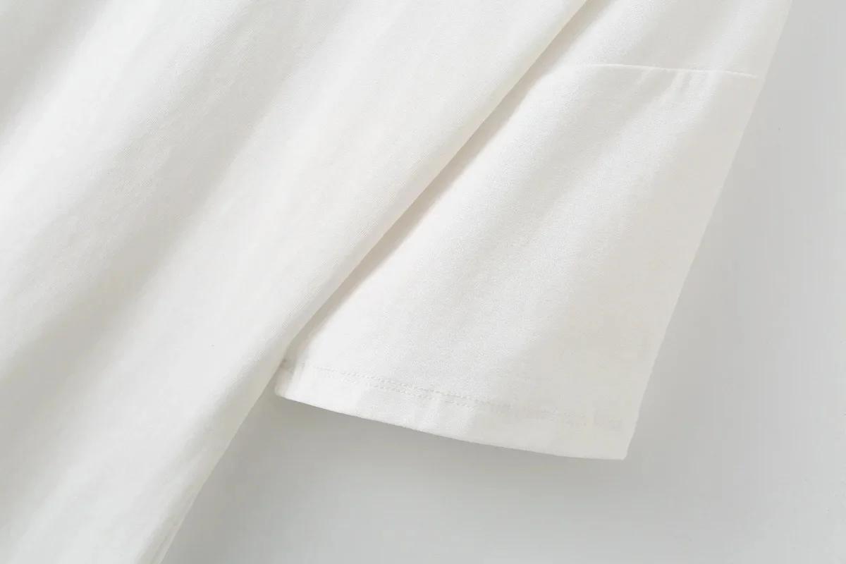 KONDALA Streetwear Chic Décontracté Femme Haut en Dentelle Asymétrique à Manches Courtes Col Rond Te