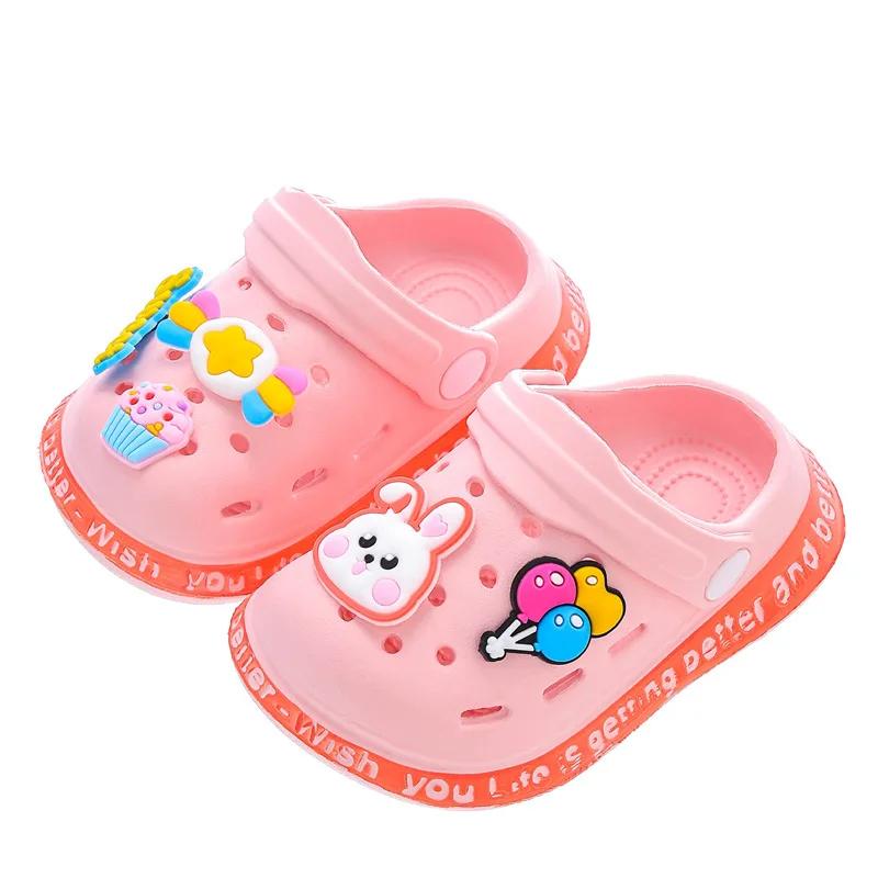 Sandales d'été pour filles, bébés garçons et filles, sandales de dessin animé à talons plats, pantou