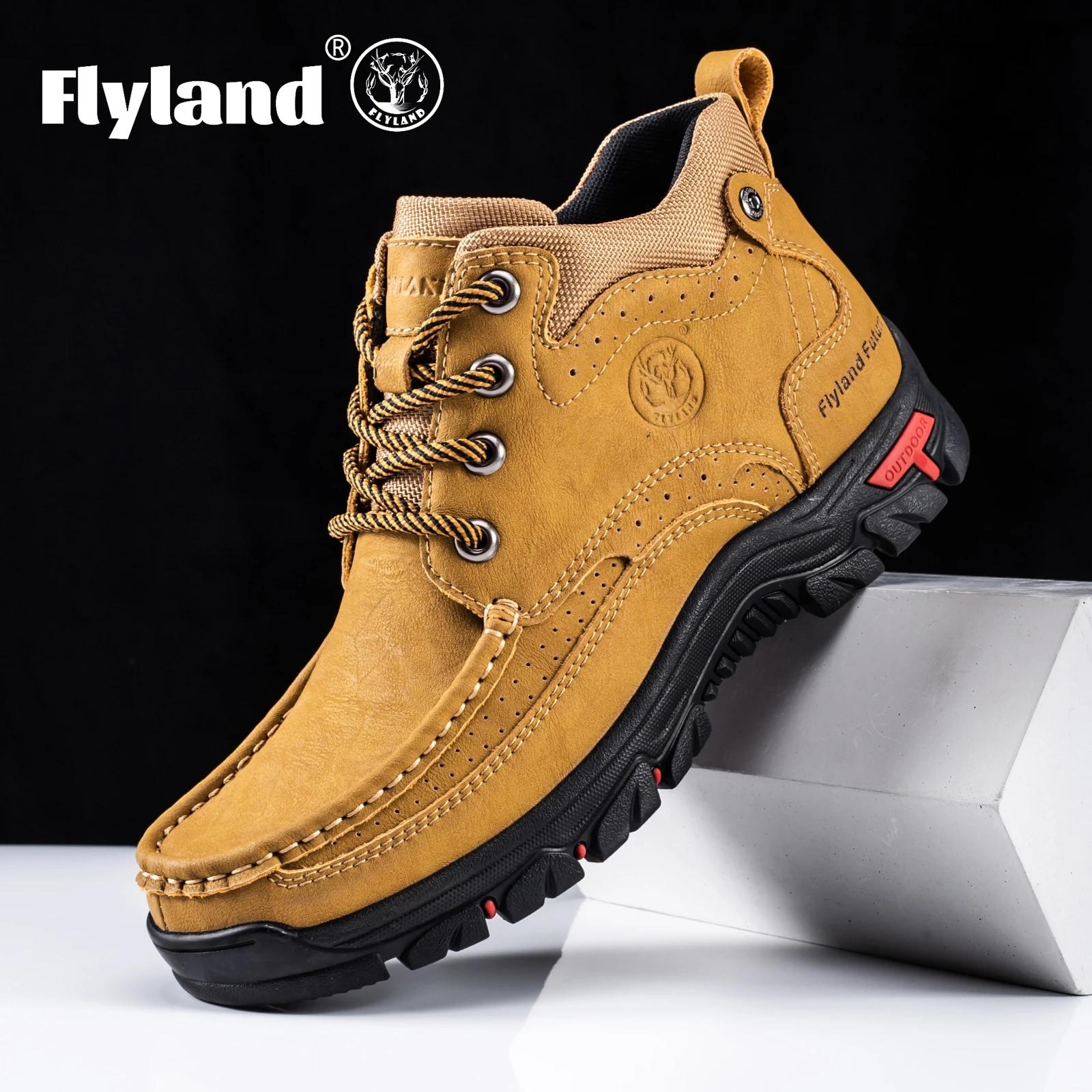 FLYLAND hommes Chukka bottes chaussures en cuir décontractées mode Vintage à la main hommes baskets
