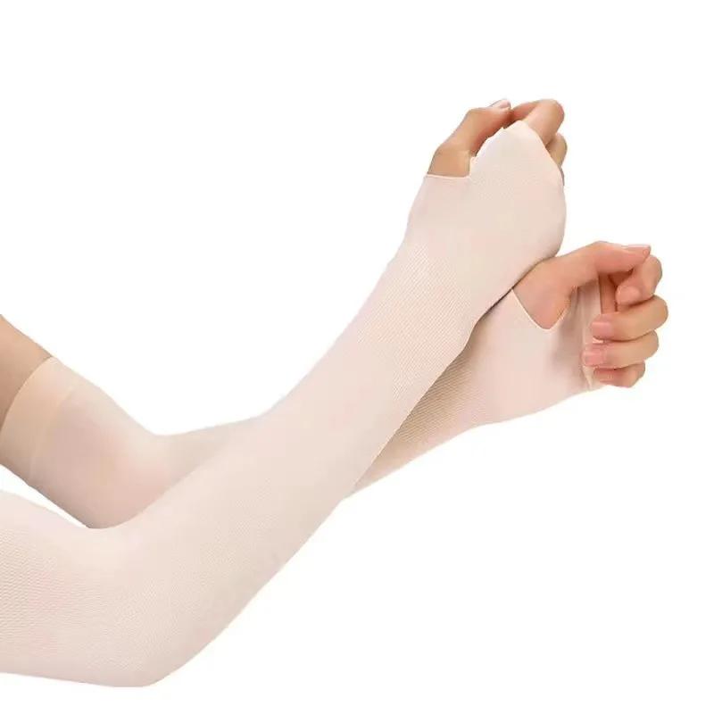 Manchons de bras rafraîchissants en soie glacée, protection solaire UV d'été, compression UPF 50+ po