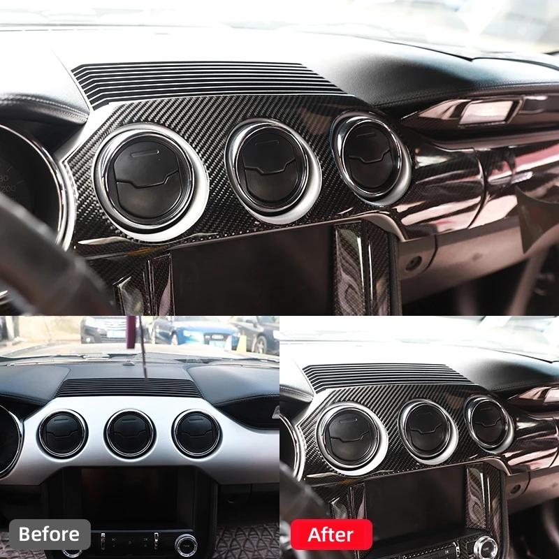 Accessoires pour Ford Mustang GT 2015-2021, revêtement de tableau de bord intérieur en fibre de carb
