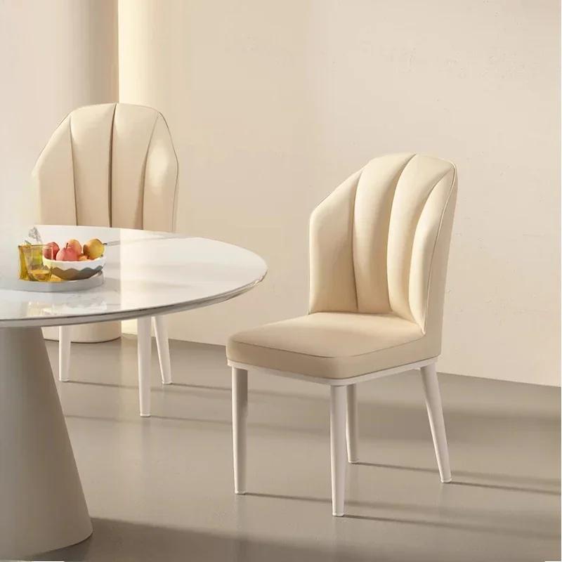 Chaise de salle à manger nordique crème – Chaise longue design minimaliste, meubles de salon et de s