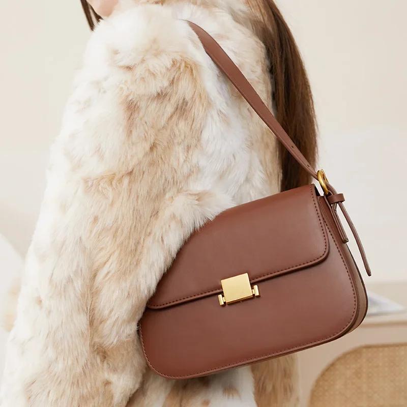 Sac à bandoulière en cuir véritable pour femme, sac à ati elles, sac messager pour femme, petit sac