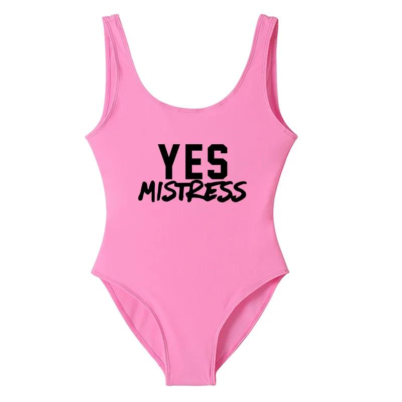 YES MISTRESS-Maillot de bain une pièce pour femmes, tenue sexy, drôle, dos nu, monokini, mignon, bad