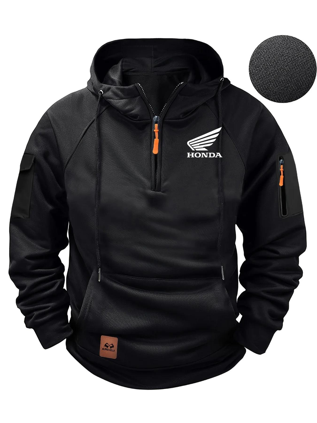 2025 nouveau Honda Racing Team cyclisme en plein air mode rue demi sweat à capuche zippé hommes moto