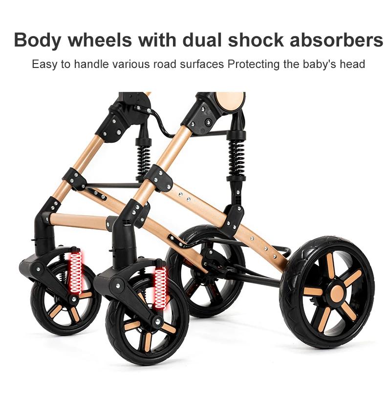 Poussette 3 en 1 pour bébé, pliable, portable, avec moustiquaire, certifiée UE