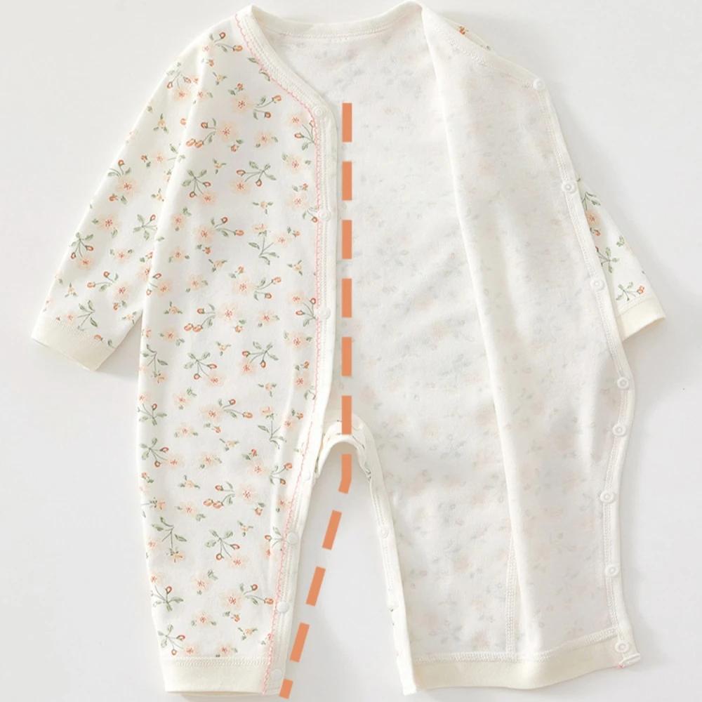 Charmante barboteuse pour bébé pour le printemps et l'automne, grenouillère douce en pur coton, styl