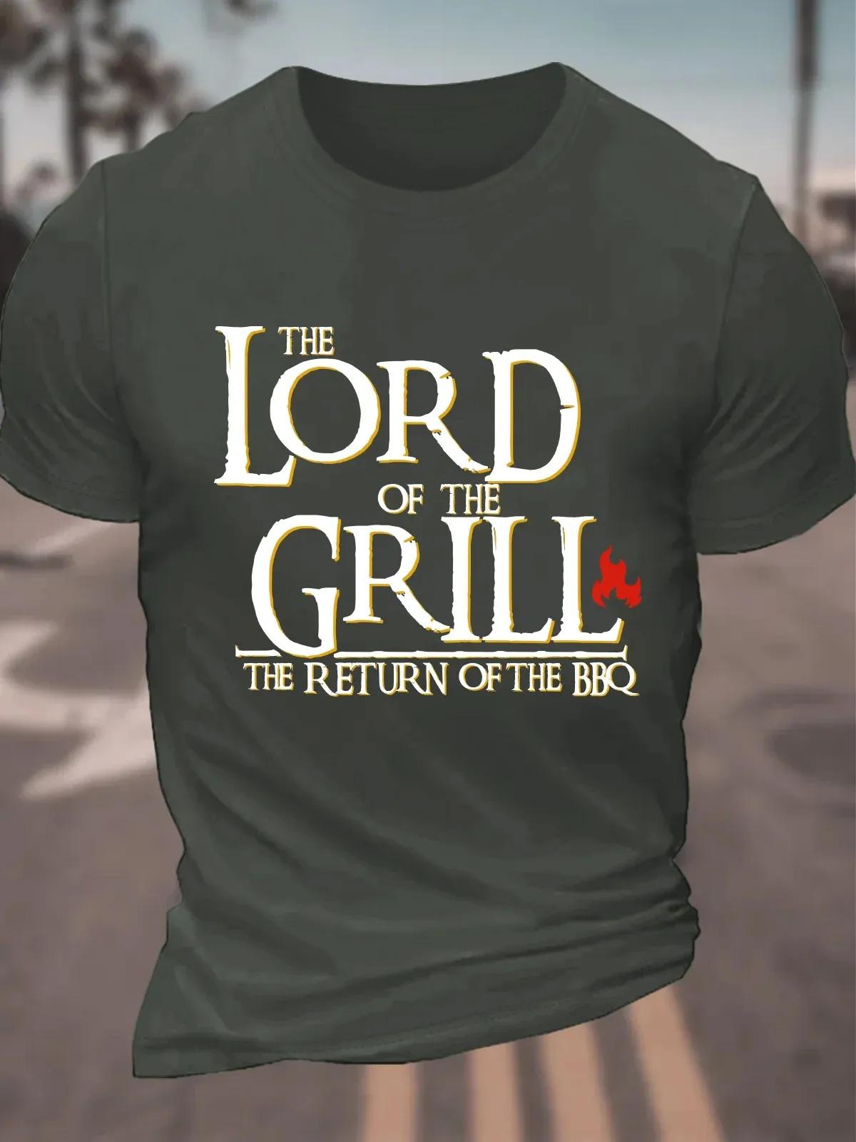 T-Shirt Lord Of The Grill, en coton, motif retour du barbecue