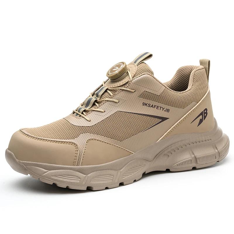 Chaussures de travail respirantes pour hommes et femmes, chaussures de sécurité anti-écrasement et a