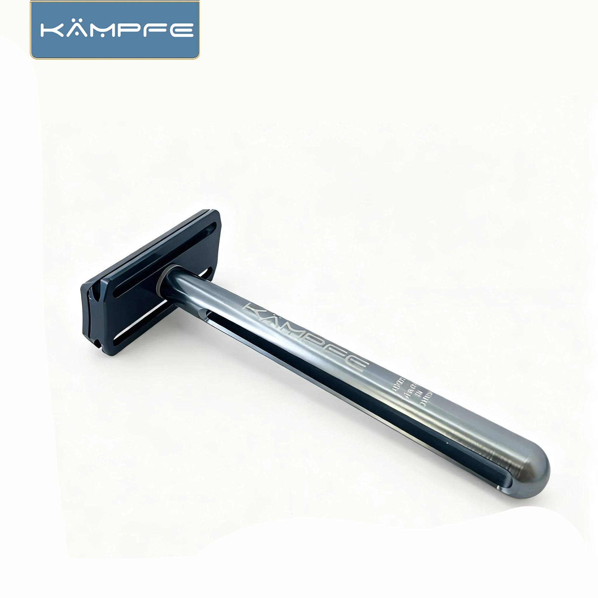 Rasoir de voyage léger et sûr KAMPFE à double tranchant, en aluminium usiné CNC, cadeau pour homme