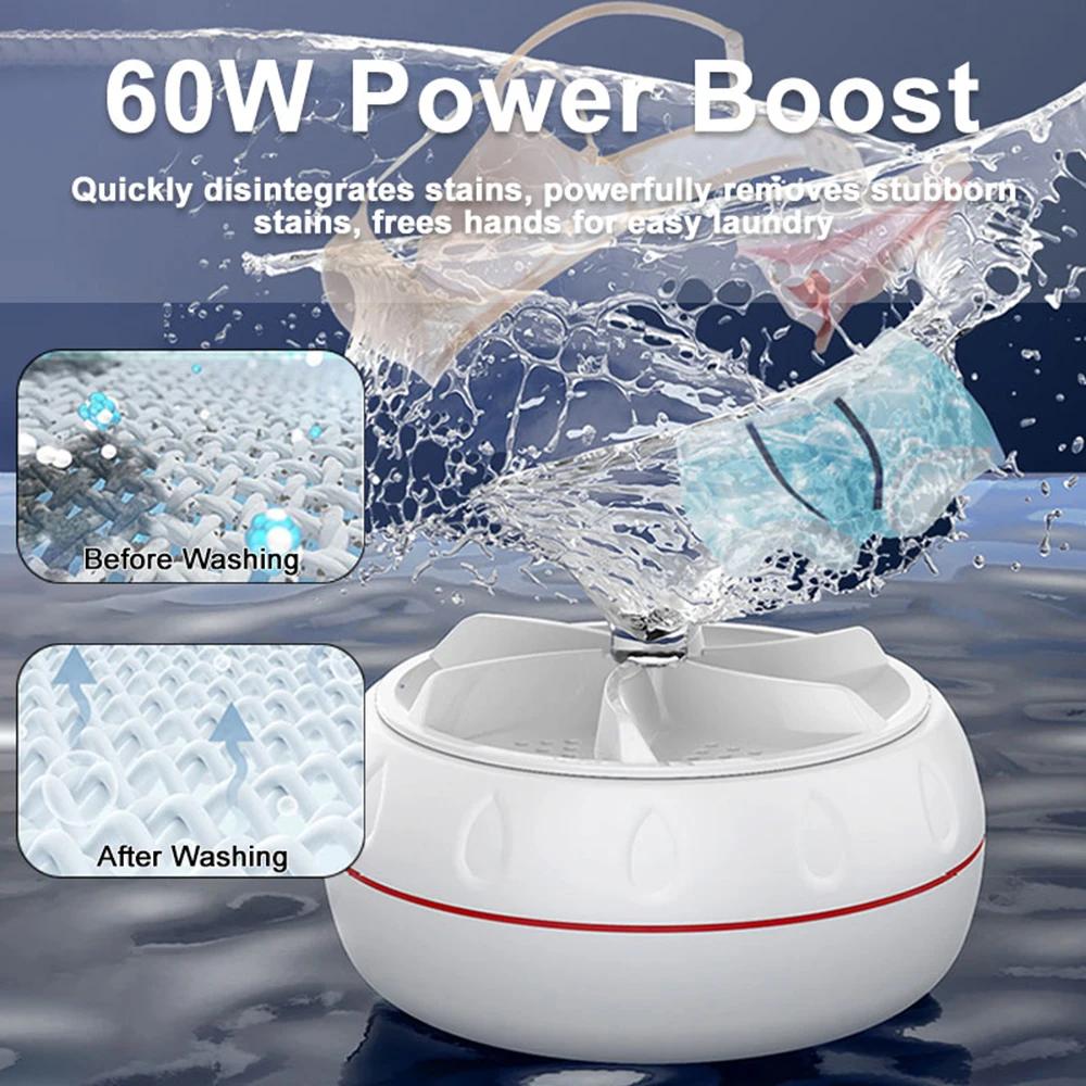 60W USB Portable Machine à laver rotative Turbo ultrasons lave-vaisselle fruits Mini Machine à laver