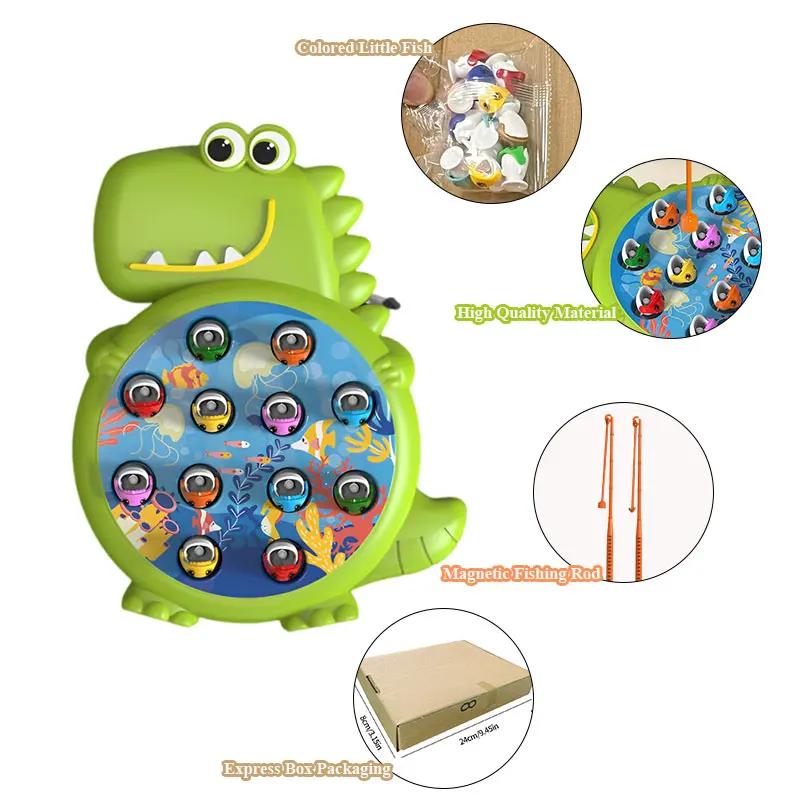 Jouets de pêche magnétiques simples dinosaure, canne à jeu, jouets pour enfants, bébé Montessori ave