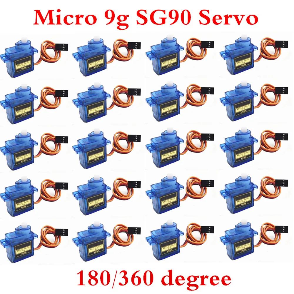 2/5/10/20 pièces SG90 servomoteur micro 9g 180 360 degrés montage SG90 kit sans engrenage métallique