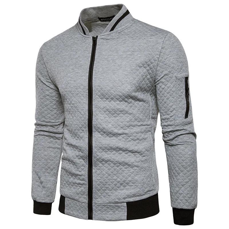 Sweat-shirt pour hommes avec poches zippées, demi-survêtement fin de couleur unie, décontracté, à ca
