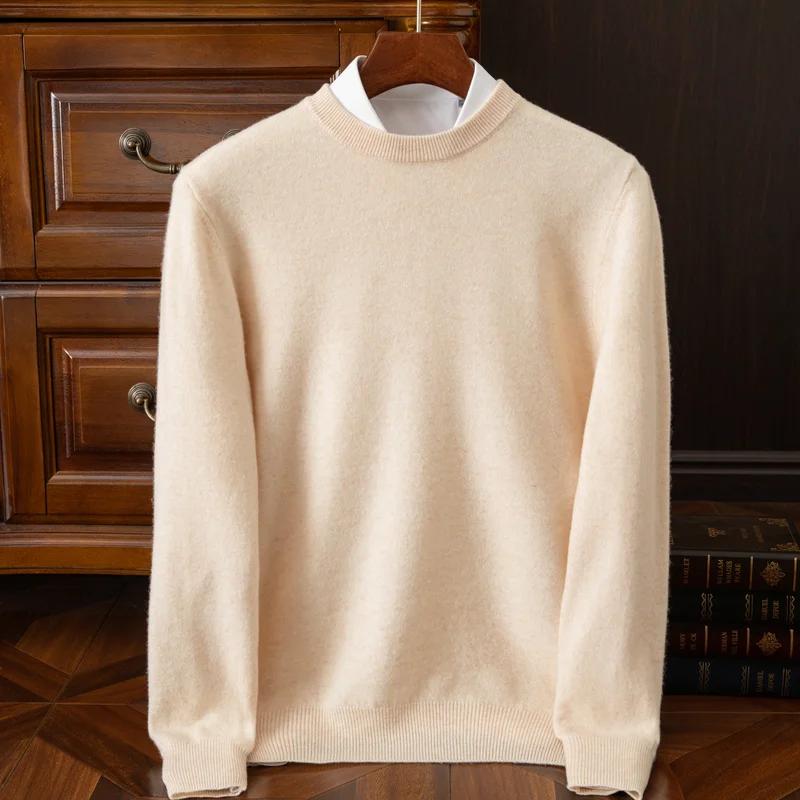 2025 pull en cachemire col rond pulls hommes ample surdimensionné M-3XL tricoté bas chemise automne