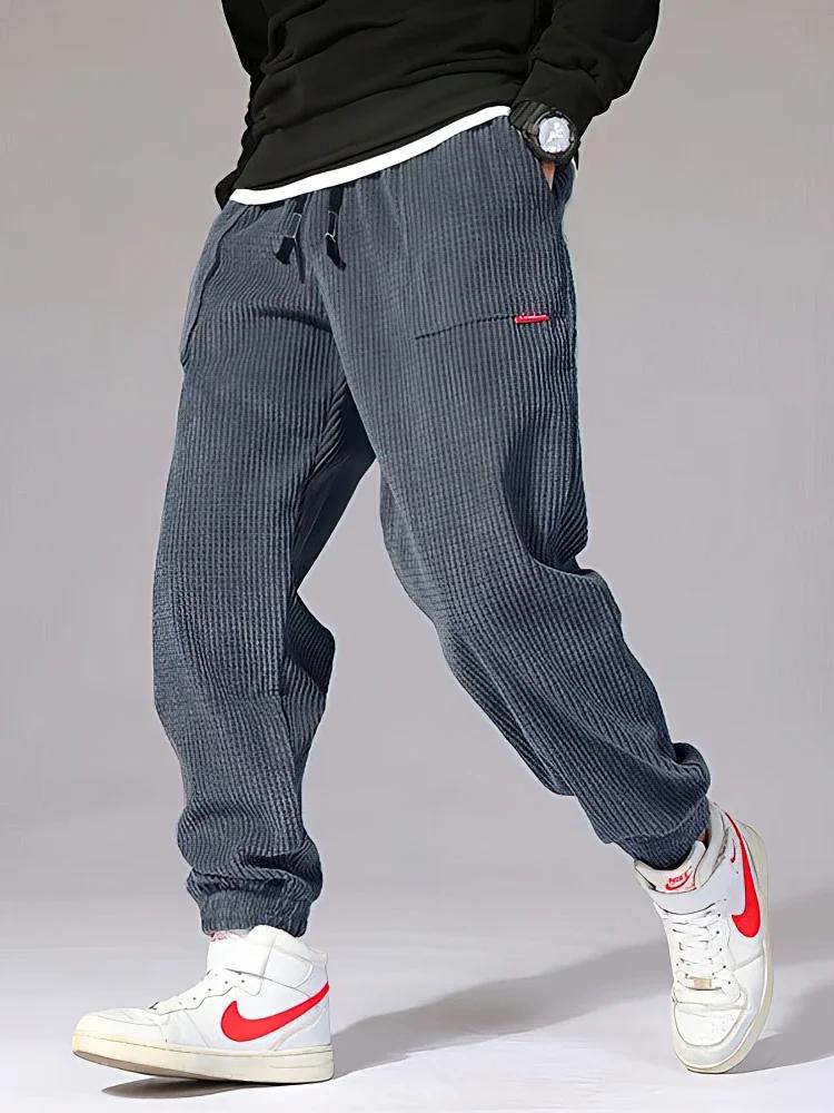 Baggy velours côtelé survêtement pantalon hommes Tech polaire pantalons de survêtement homme automne