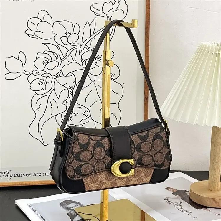Nouveau Sac à Bandoulière Rétro Monogramme 2026 pour Femme en Cuir PU Colorblock Tendance - Sac Croi