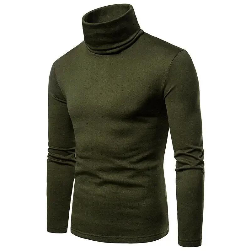 Pulls à col roulé pour hommes automne-hiver, décontractés, thermiques, manches longues, coupe ajusté