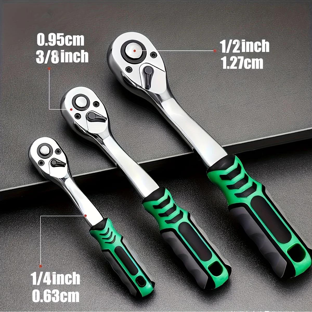 Jeu de douilles 72Drive 1/4 "-3/8"-1/2", douilles de clé à cliquet douilles compactes pour outil méc
