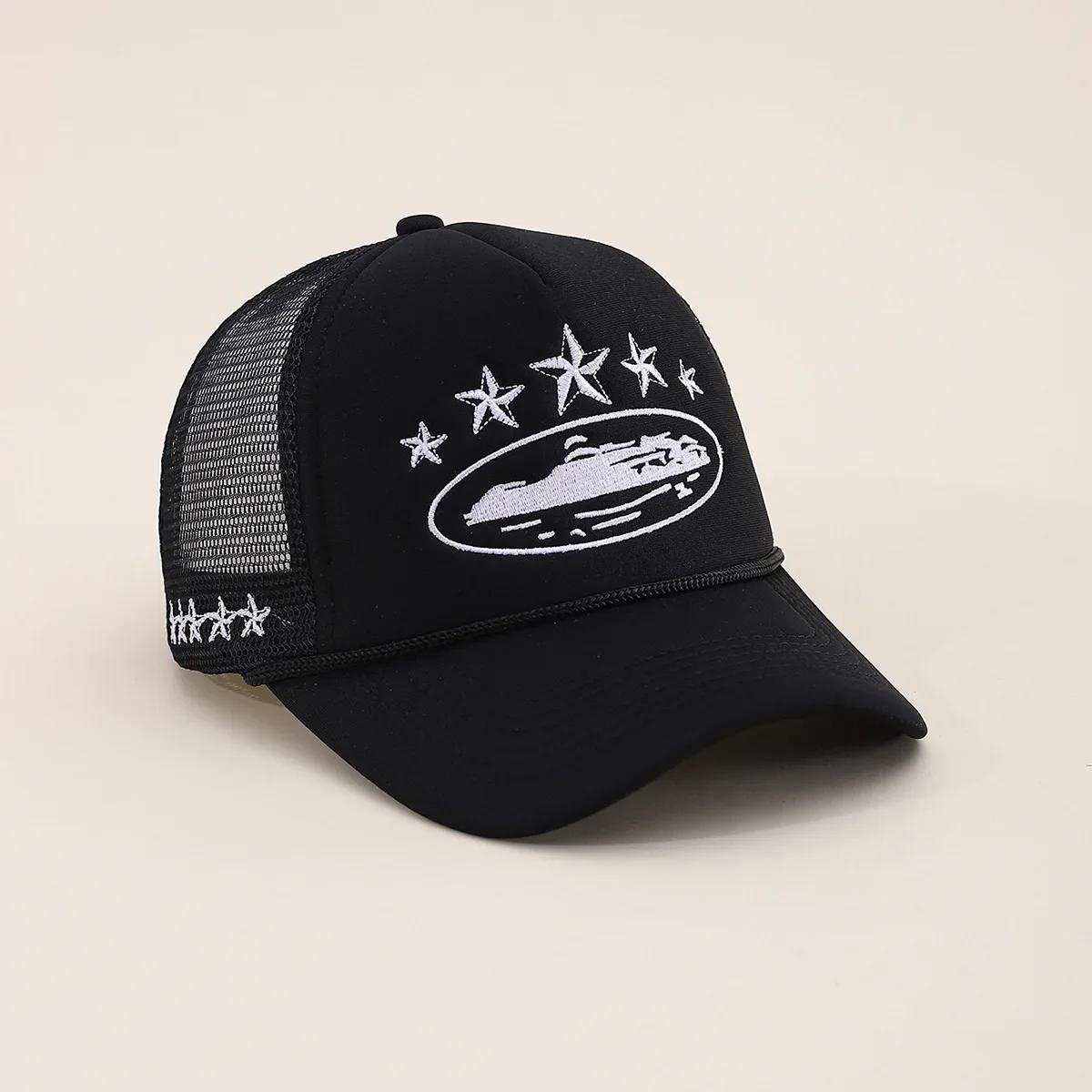 Casquette unisexe pour hommes et femmes, filet de Baseball brodé pentagramme, chapeaux décontractés