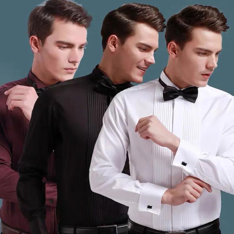 Chemise à manches longues pour hommes 6XL, robe formelle, grande taille, smoking, vêtements gratuits