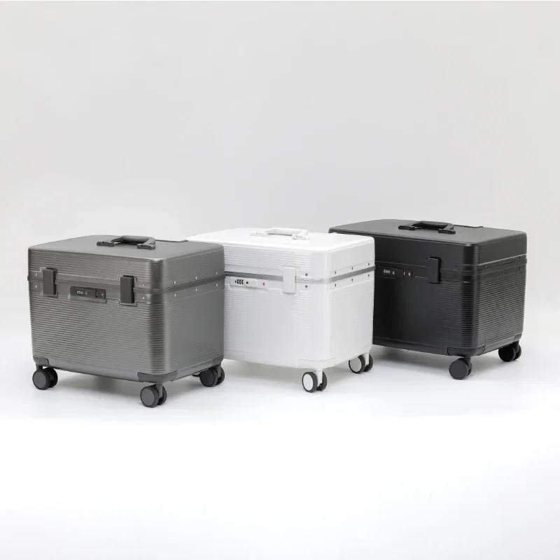 Valise à cadre en alliage d'aluminium, valise à roulettes portable ABS à ouverture supérieure, roues