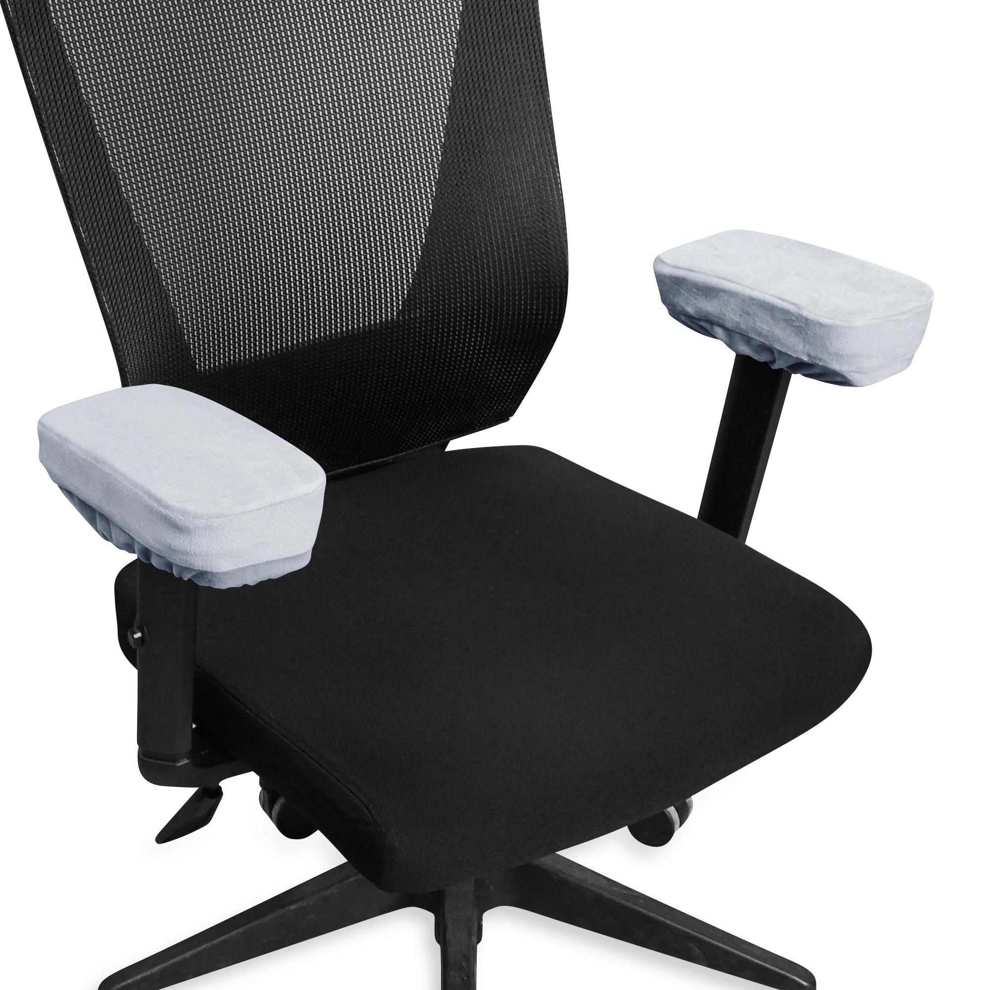 Housses d'accoudoir de chaise de bureau pour coudes et avant-bras, ensemble de 2 pièces en velours é