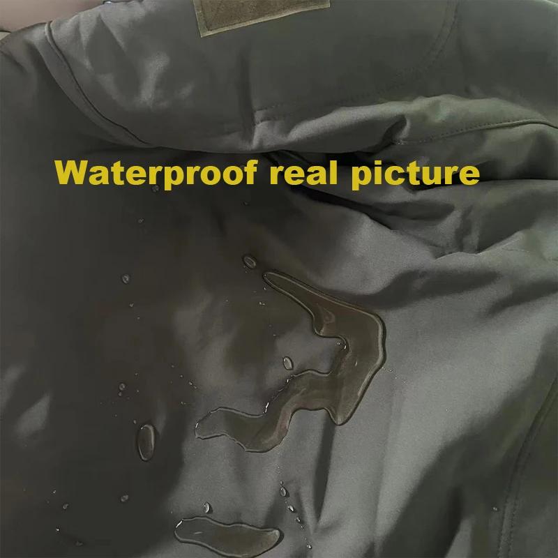 Veste de randonnée en polaire pour homme, style cargo, automne-hiver, effet peau de requin, tactique