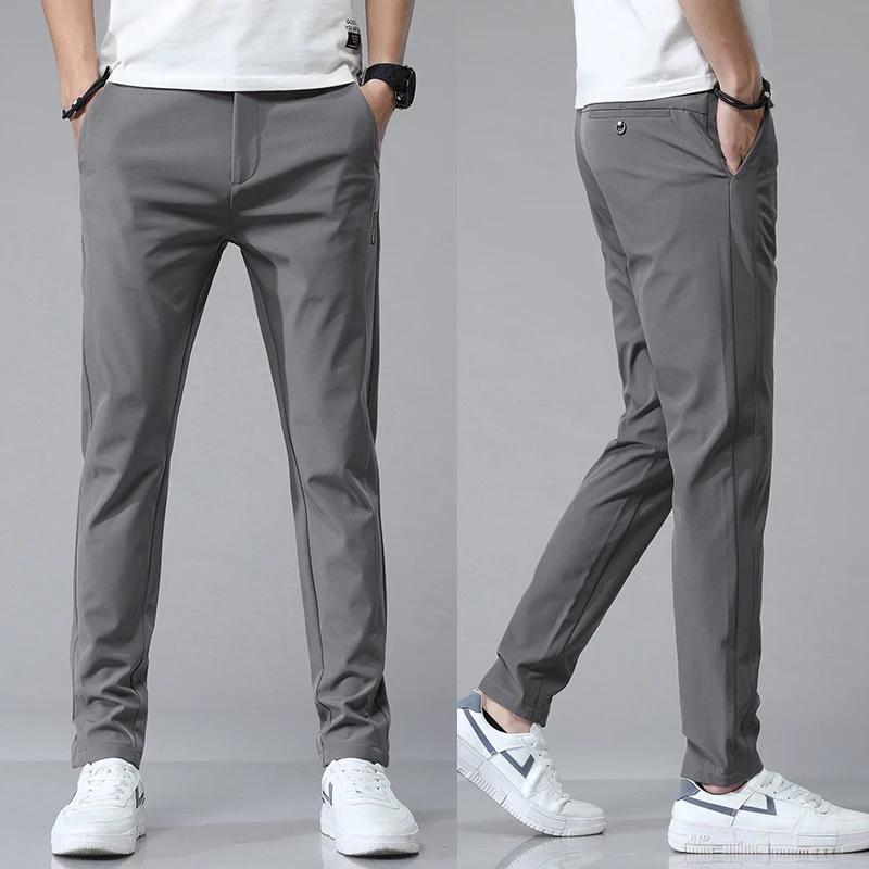 5 couleurs printemps été Ultra-mince hommes Stretch mince pantalon droit décontracté de haute qualit