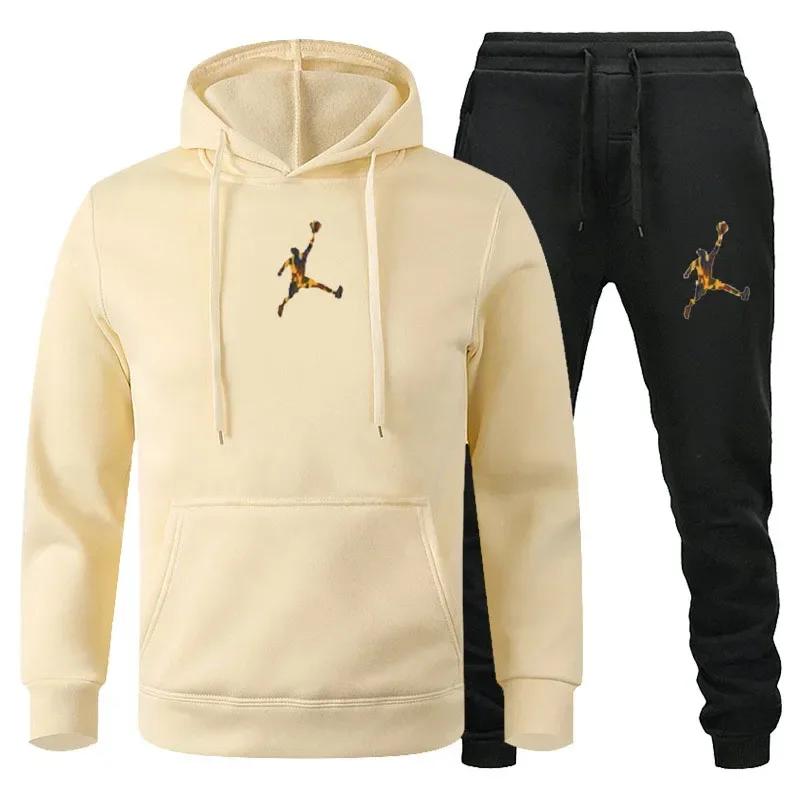 Ensemble de vêtements de sport pour hommes, jogging, Fitness, sweat-shirt à manches longues + pantal