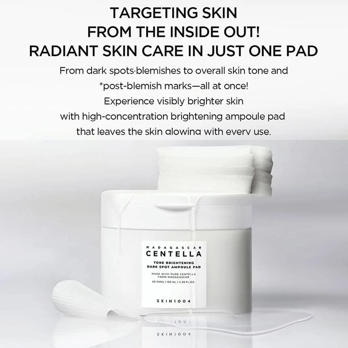 SKIN1004 MADAGASCAR CENTELLA PAD, Essence infusée Texture de coussin, pour un éclat radieux, mai