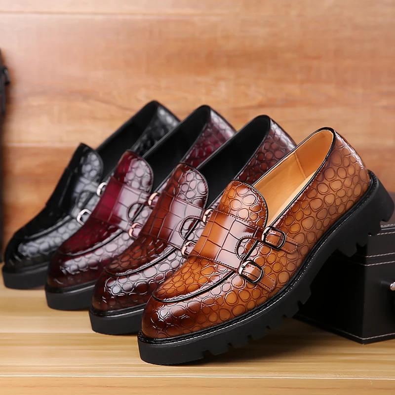 Mocassins de ville élégants et polyvalents pour hommes, style Derby anglais confortable, en cuir dur