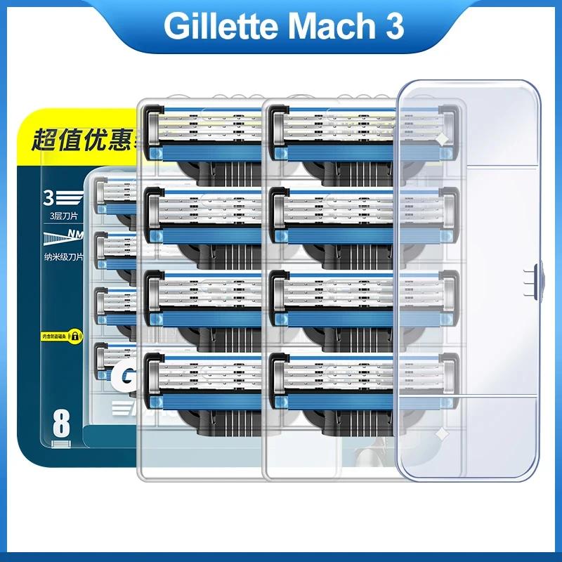 Gillette-Rasoir de tête Mach 3 pour hommes, adhérence quotidienne avec Lubstrips, 3 couches, coupe r