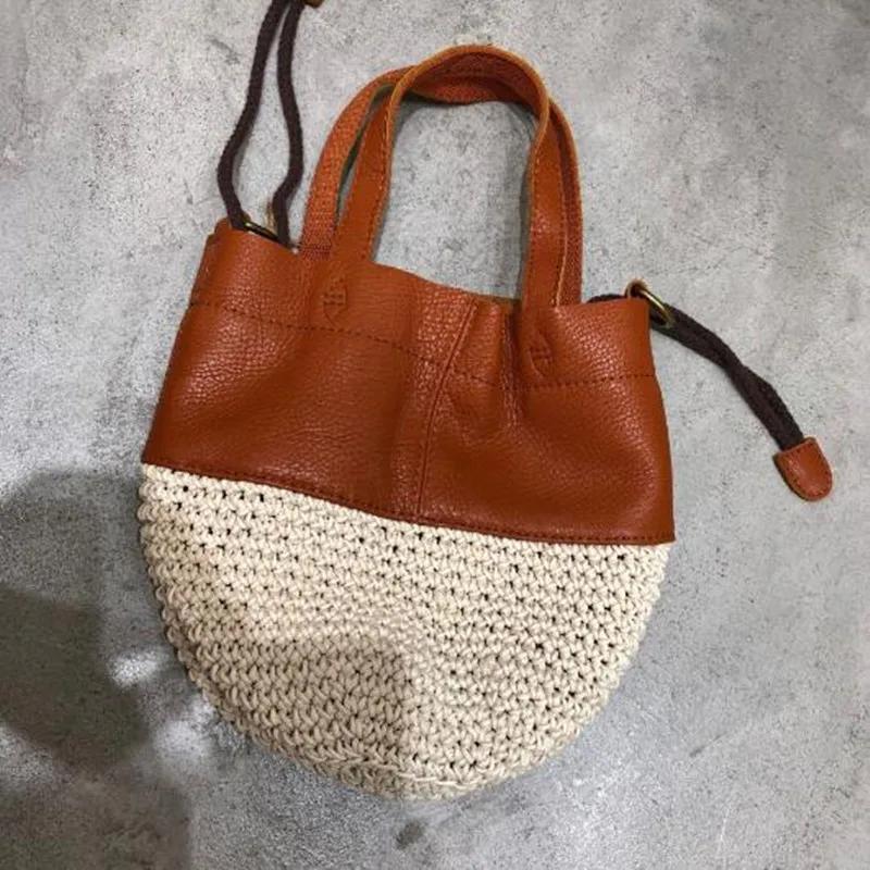 Sac à bandoulière en cuir véritable pour femmes, nouveaux produits d'été, fait à la main, couche de